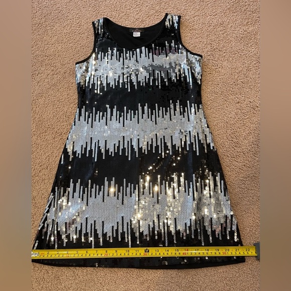 PINK COLLECTION Sequin Sparkle Mini Black Party Dress - Picture 4 of 8